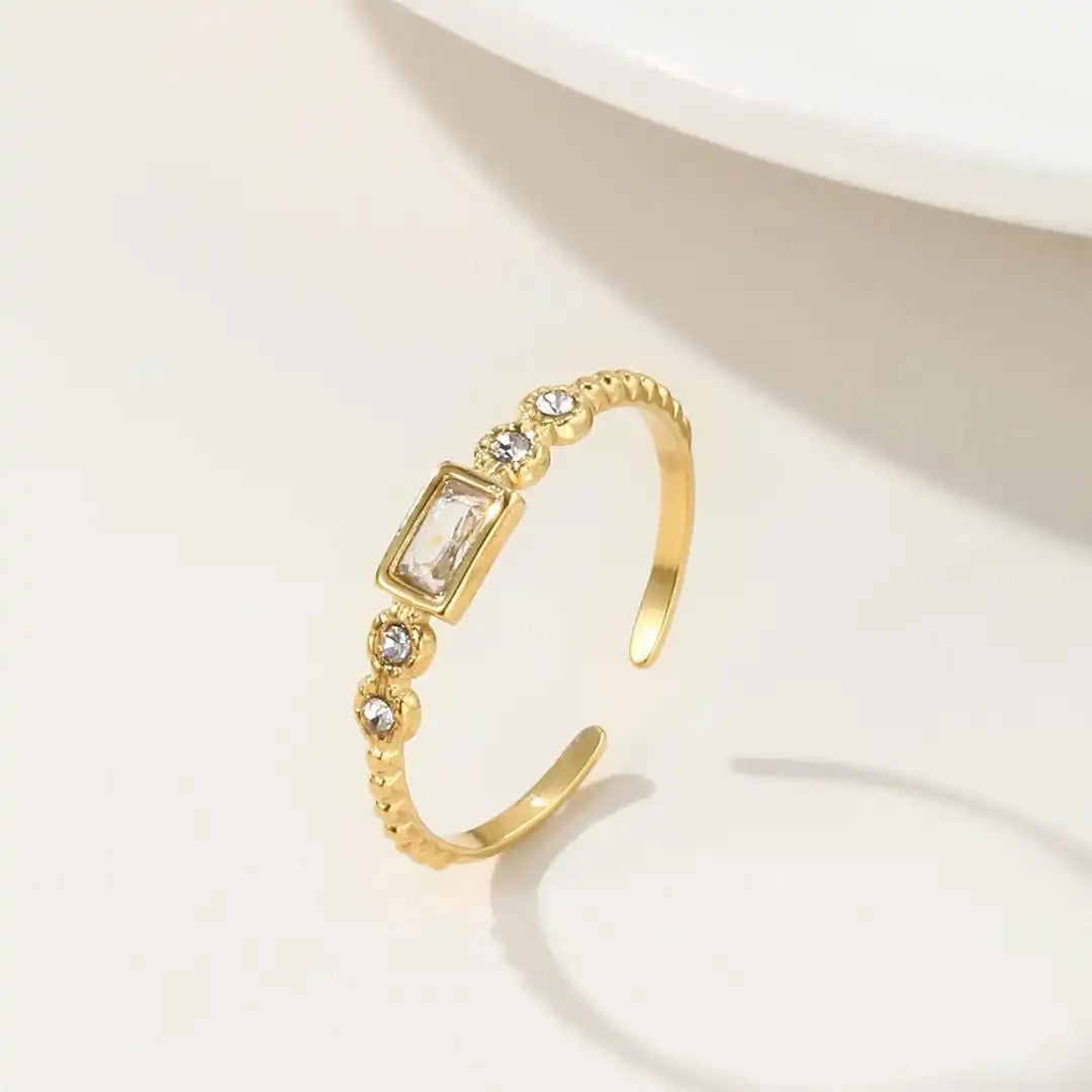 Anillo Abierto Baguette