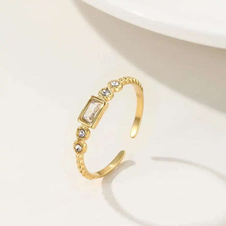 Anillo Abierto Baguette