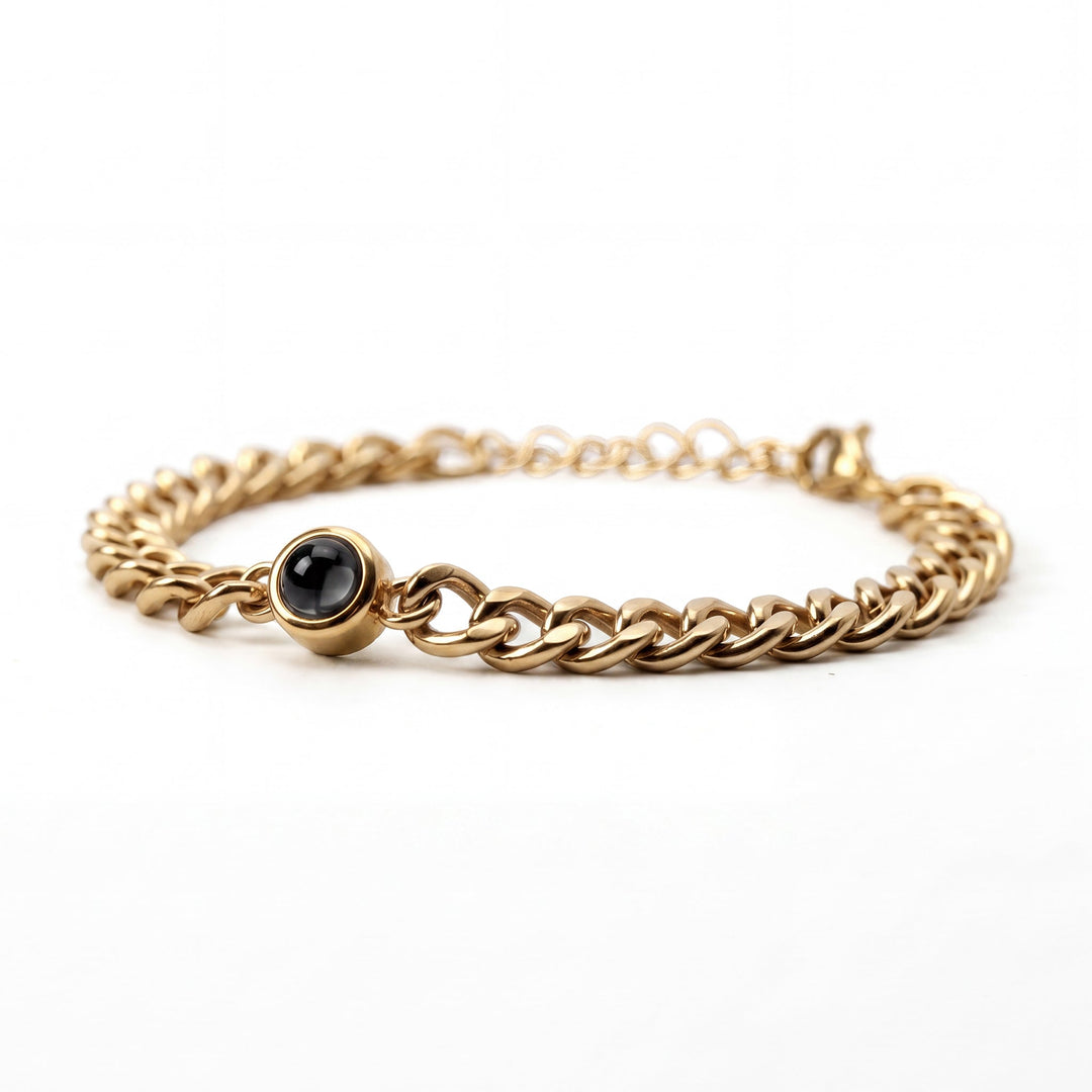 Pulsera con Foto Personalizada, Cadena Cubana