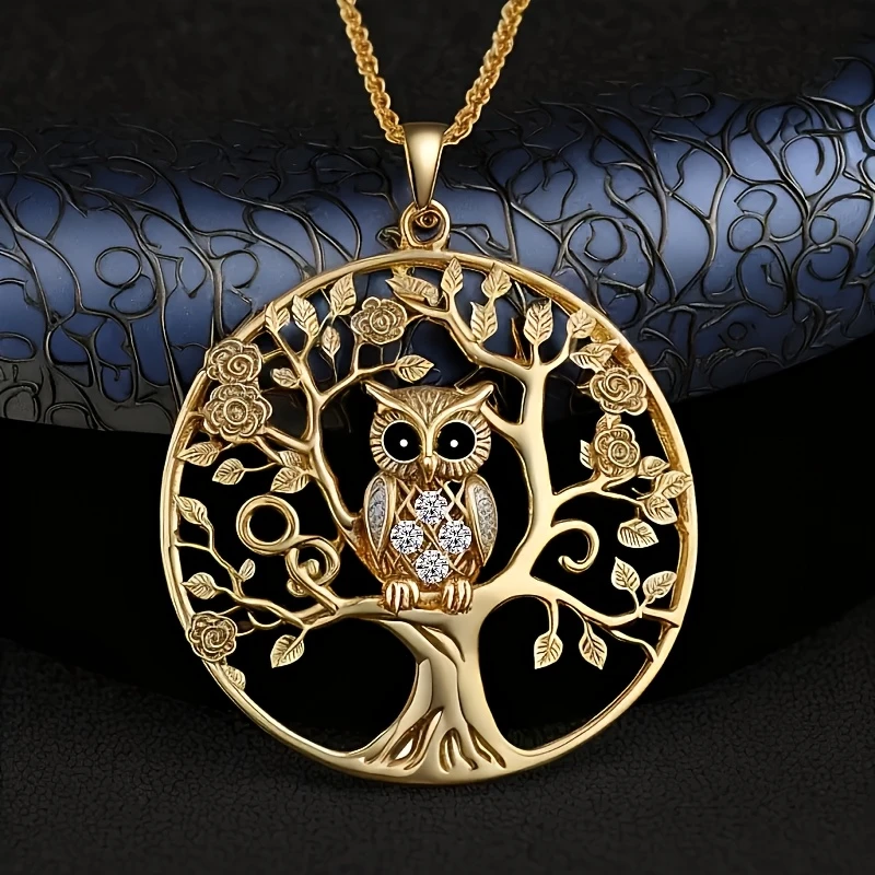 Collar Búho Árbol de la Vida Oro