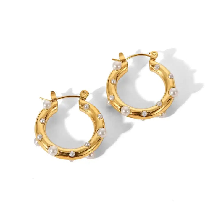 Aros Circulares Dorados con Circonitas Resplandecientes