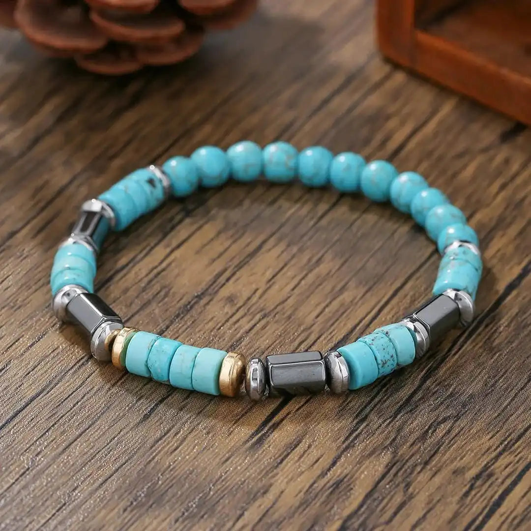 Pulsera Cuentas Turquesa Boho