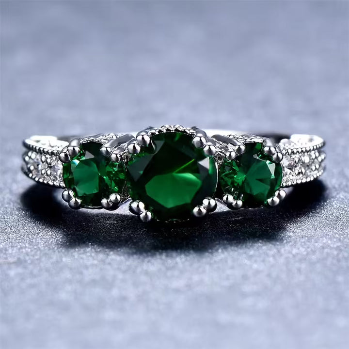 Anillo Piedra Verde Escultural