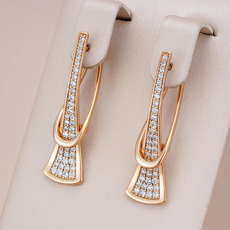 Pendientes Colgantes Brillo Rosado