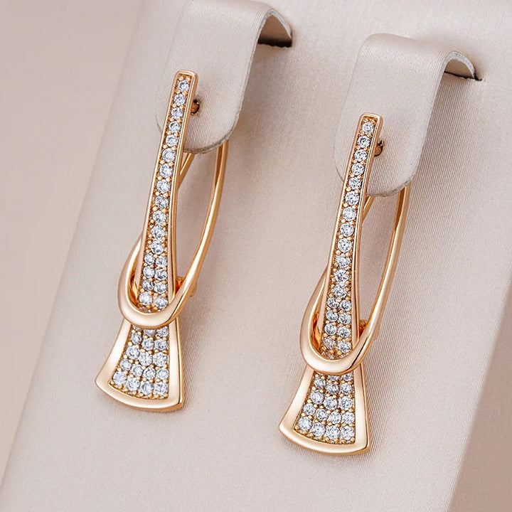 Pendientes Colgantes Brillo Rosado