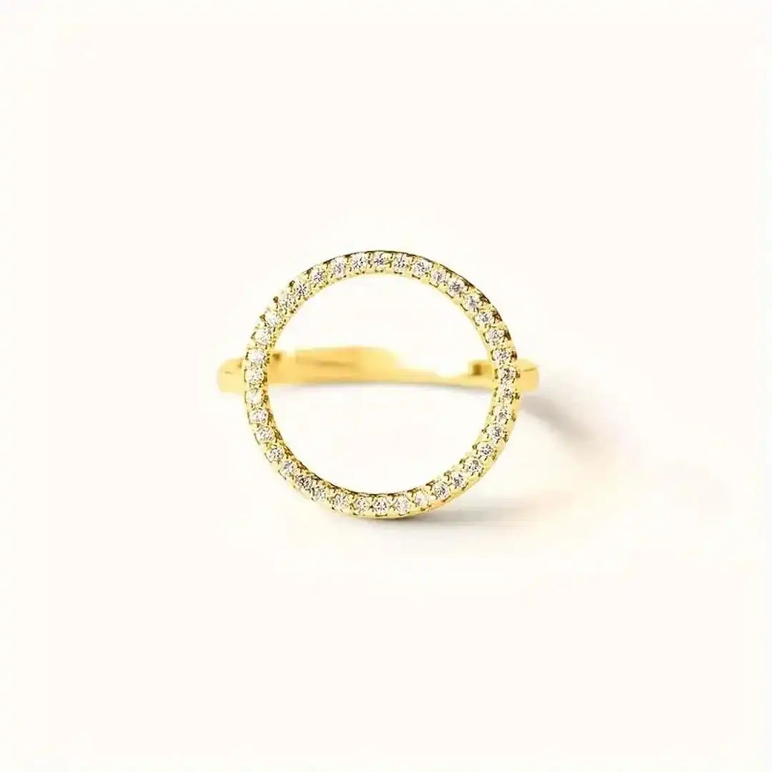 Anillo Círculo Redondo con Circonitas