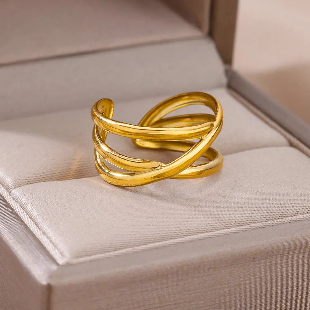 Anillo Bandas Cruzadas