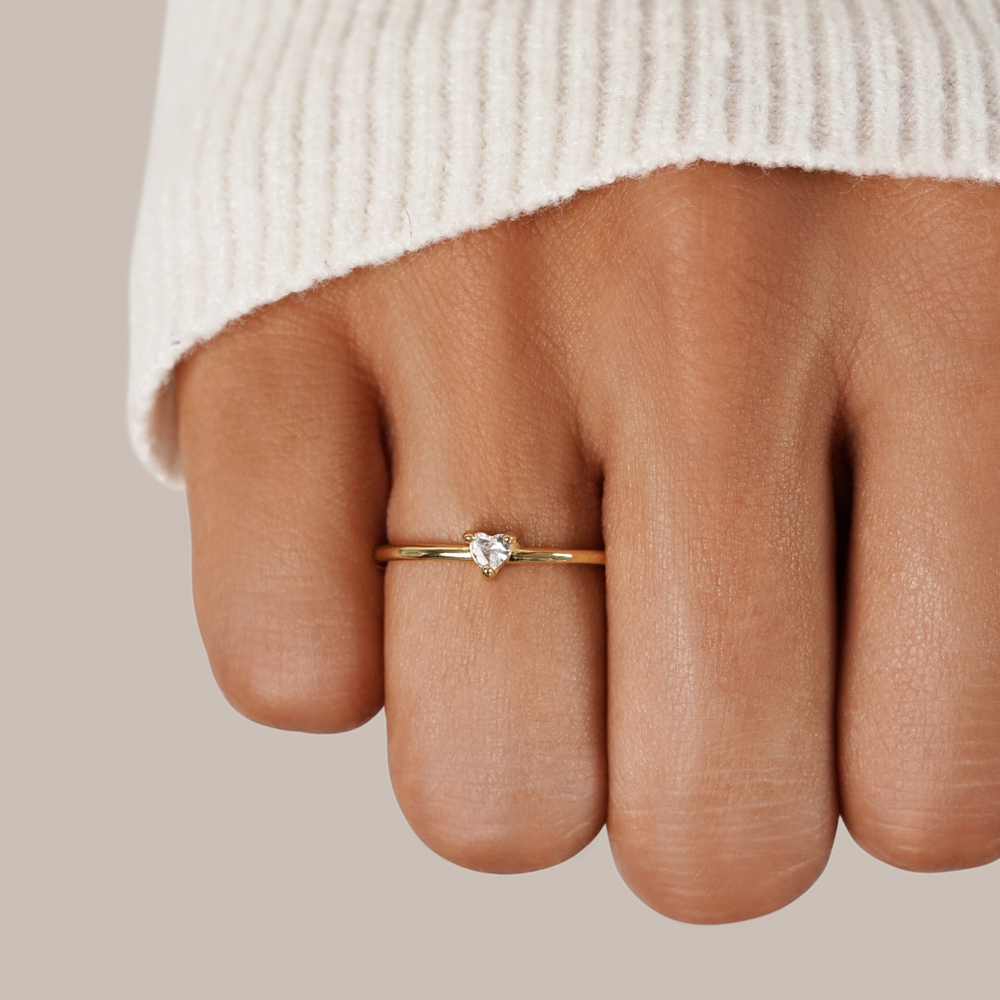 Anillo Corazón de Cristal