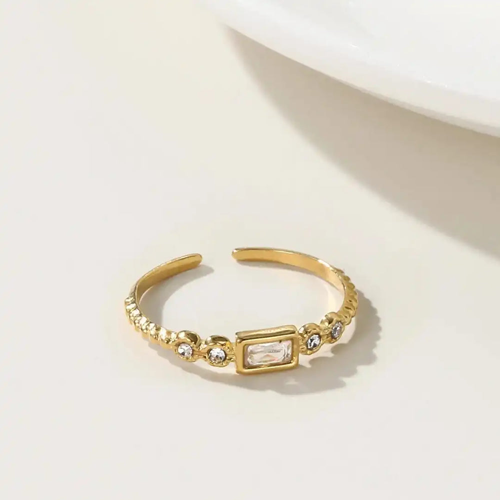 Anillo Abierto Baguette