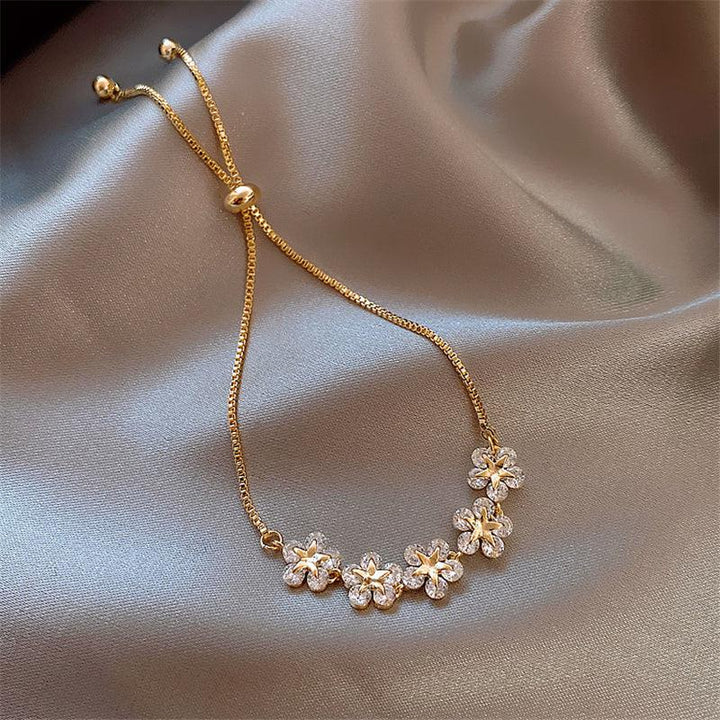 Pulsera Margarita de Cristal Oro