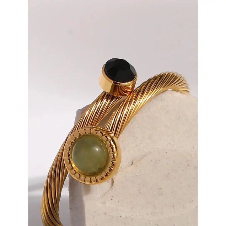 Anillo Ajustable Verde y Negro