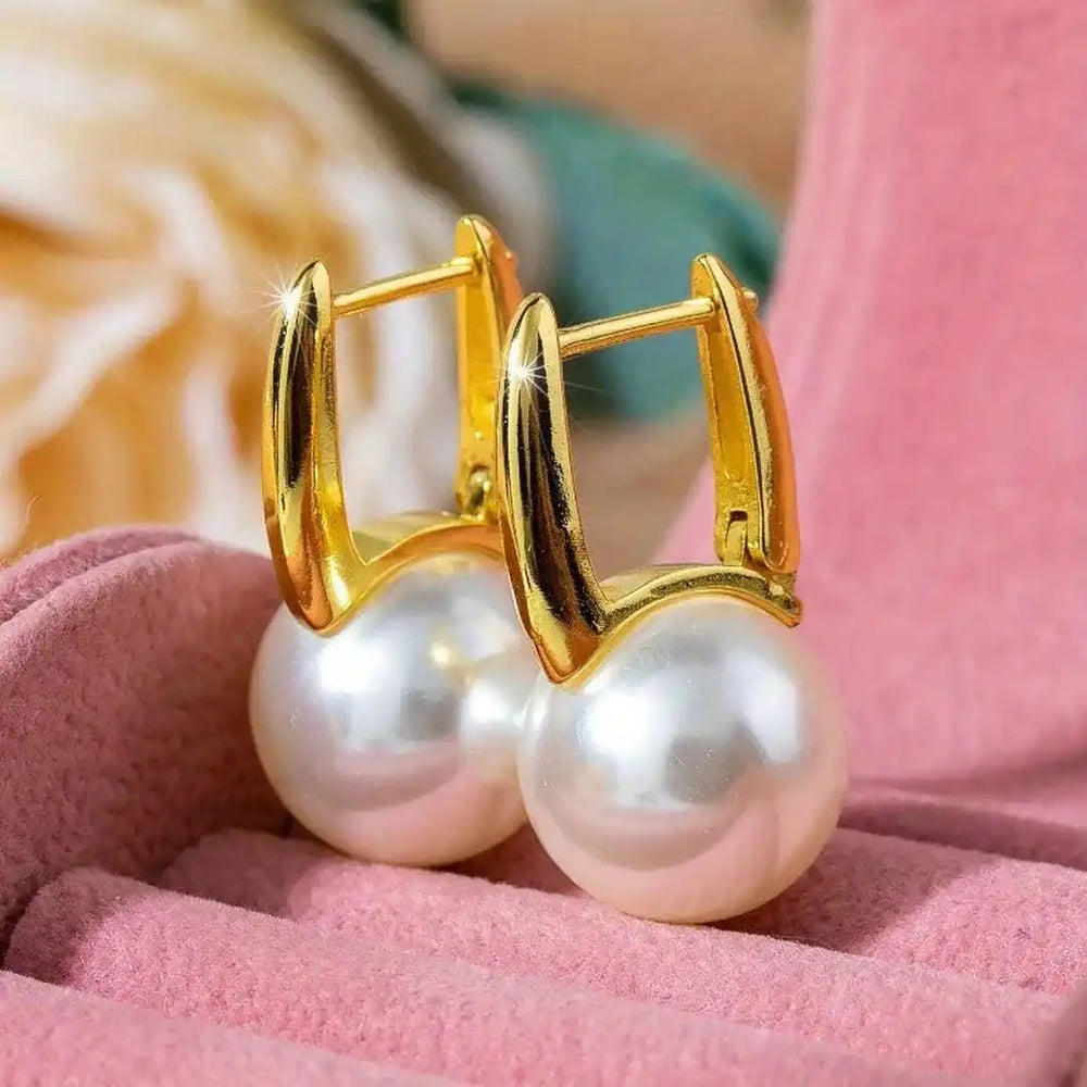 Pendientes Vintage Dorados con Perla