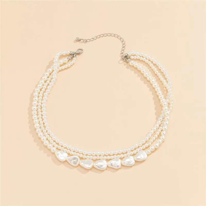 Collar Perlas y Piedras Blancas