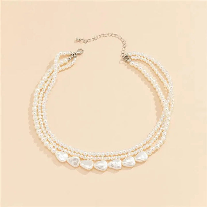 Collar Perlas y Piedras Blancas