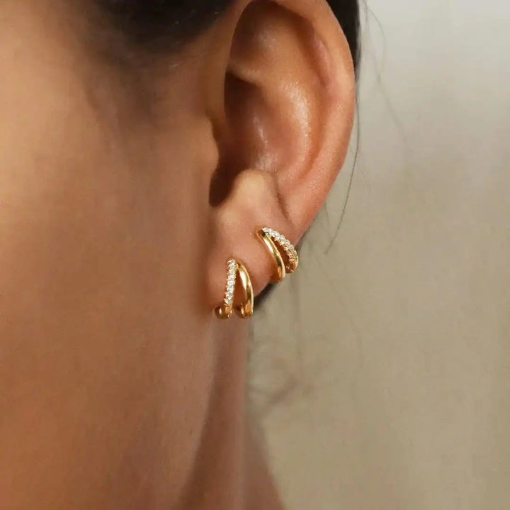 Aros Dorados con Circonitas Atemporales