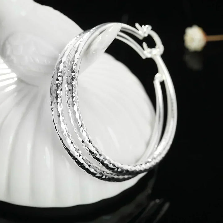 Aros Plateados Grandes