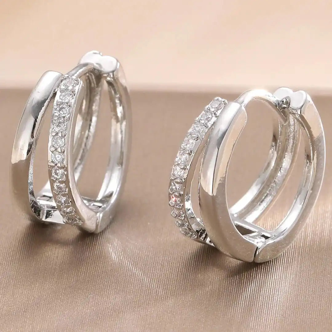 Aros Dorados con Circonitas Atemporales