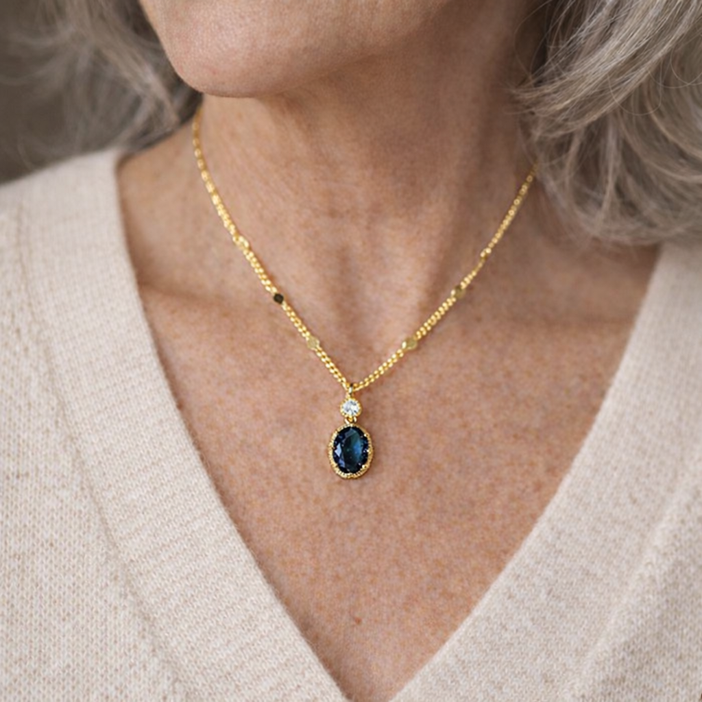 Collar Azul Zafiro Sencillo