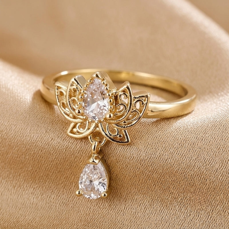 Anillo Loto Circonitas Radiante