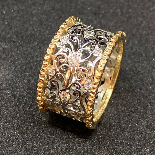 Anillo Vintage Hiedra con Circonitas