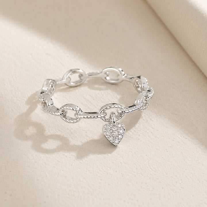 Anillo Cadena Corazón Atemporal