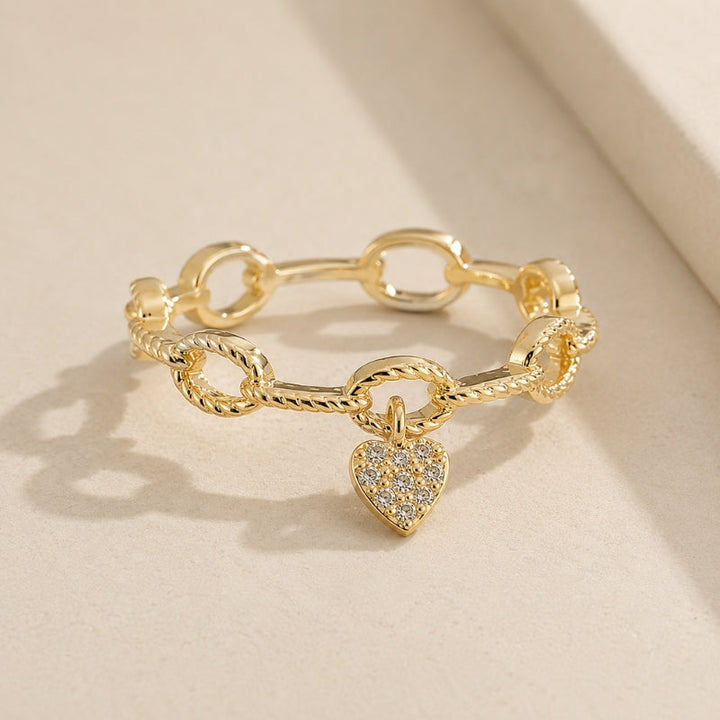 Anillo Cadena Corazón Atemporal