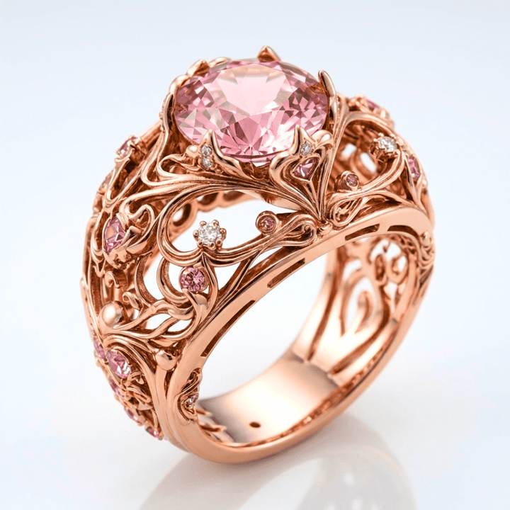 Anillo Oro Rosa Ornamentado