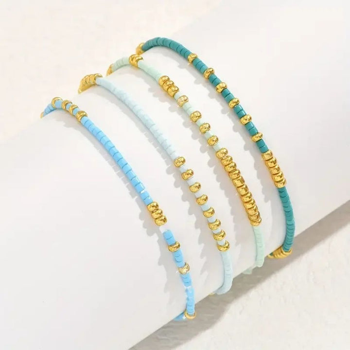 Conjunto de Pulseras Bohemias de Turquesa