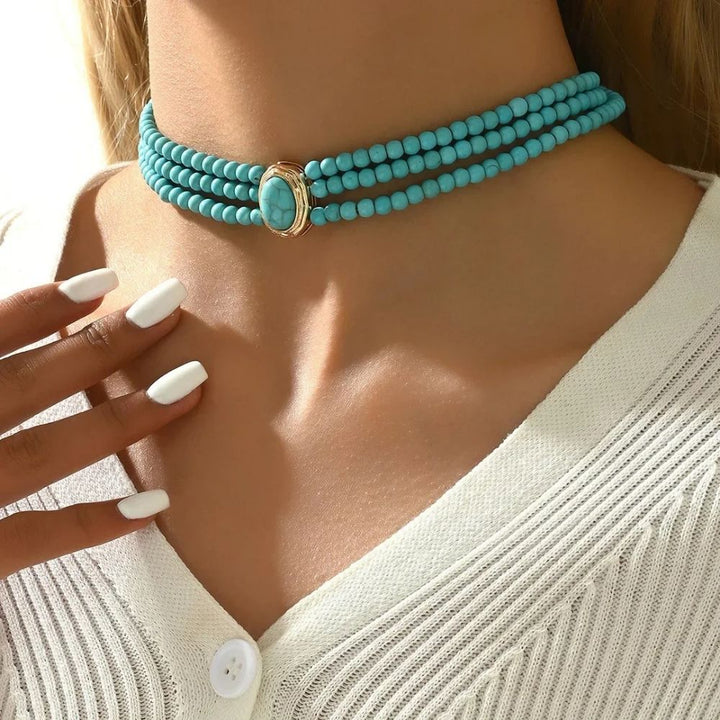 Collar de Cuentas Turquesa Vintage