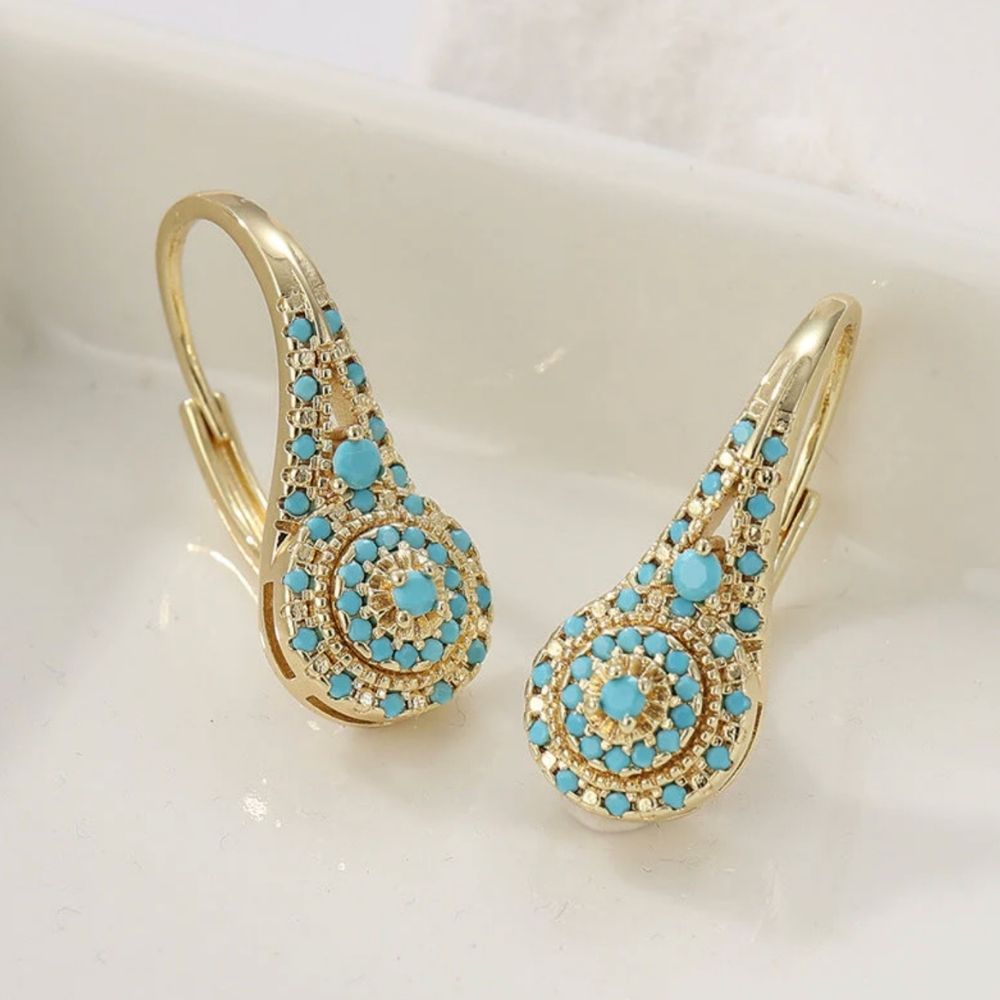 Pendientes de Oro con Turquesa
