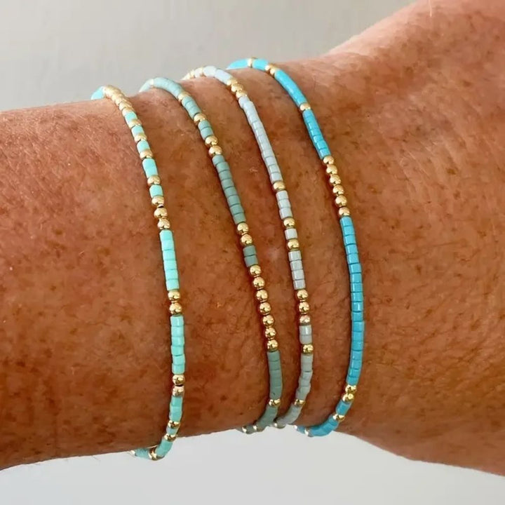 Conjunto de Pulseras Bohemias de Turquesa
