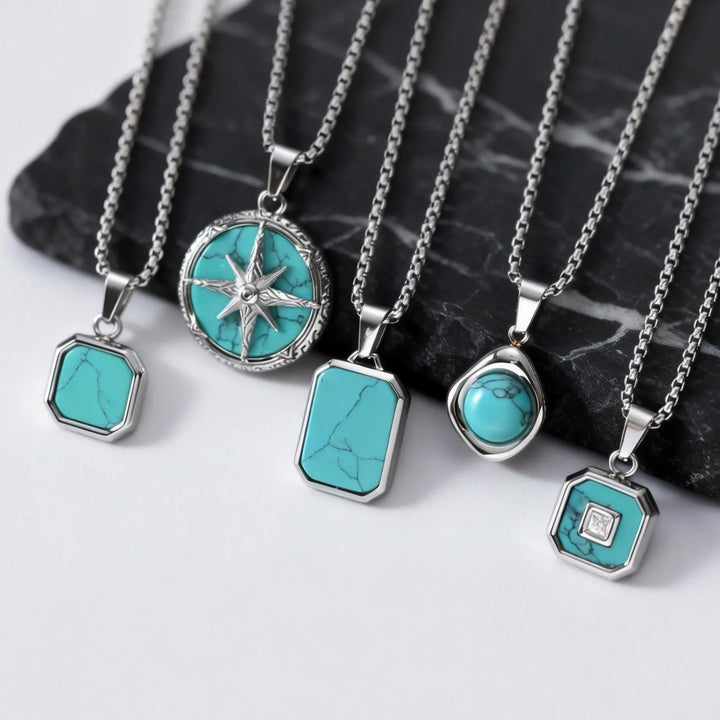 Conjunto Colgantes Turquesa