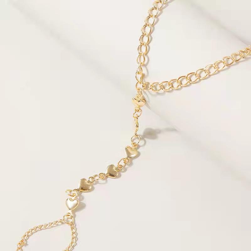 Pulsera de cadena para dedos Corazones
