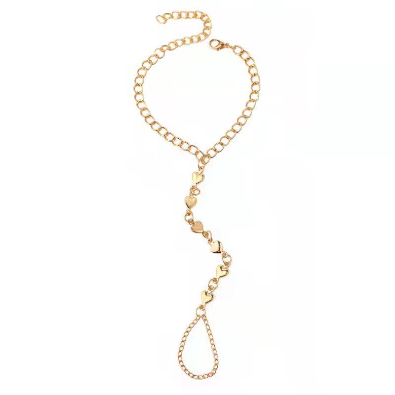 Pulsera de cadena para dedos Corazones