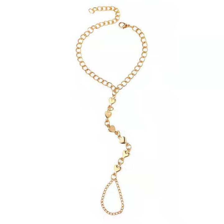 Pulsera de cadena para dedos Corazones