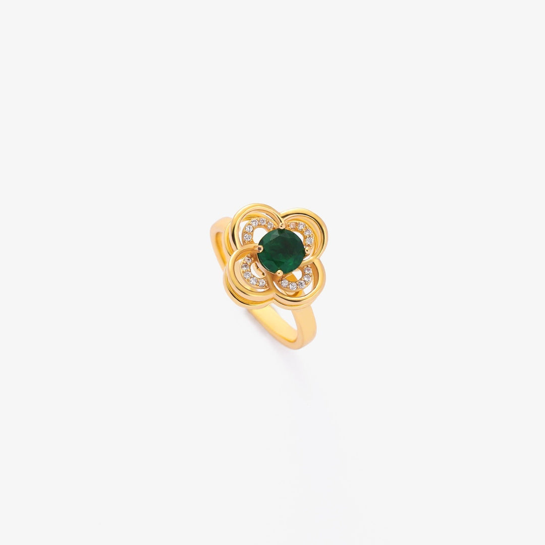 Anillo giratorio con halo de trébol