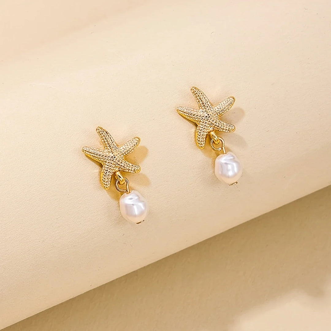 Pendientes Estrella de Mar con Borla