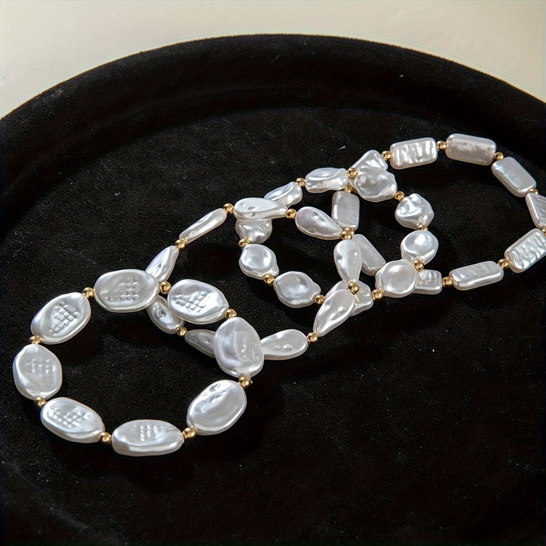 Conjunto de 4 Pulseras con Perlas