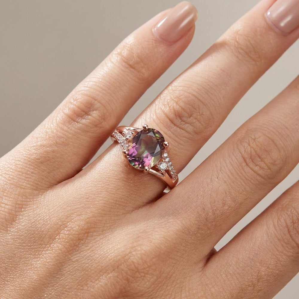 Anillo con Topacio de Oro Rosa