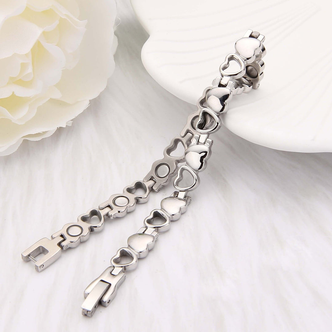 Pulsera Corazón Elegante Oro Blanco