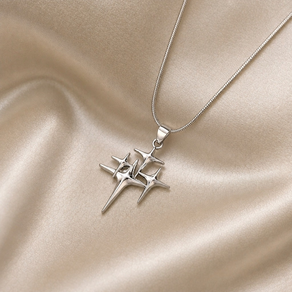 Collar Estrella Polar Oro Blanco