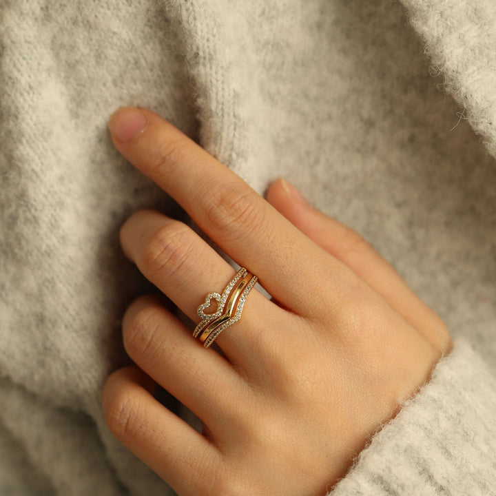Conjunto Anillos Apilables Corazón
