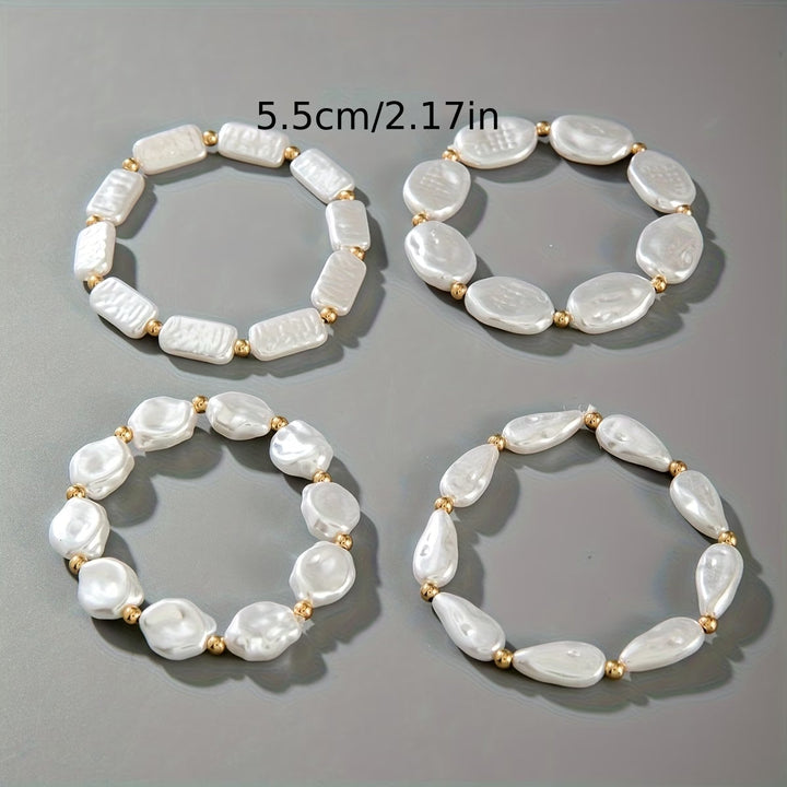 Conjunto de 4 Pulseras con Perlas
