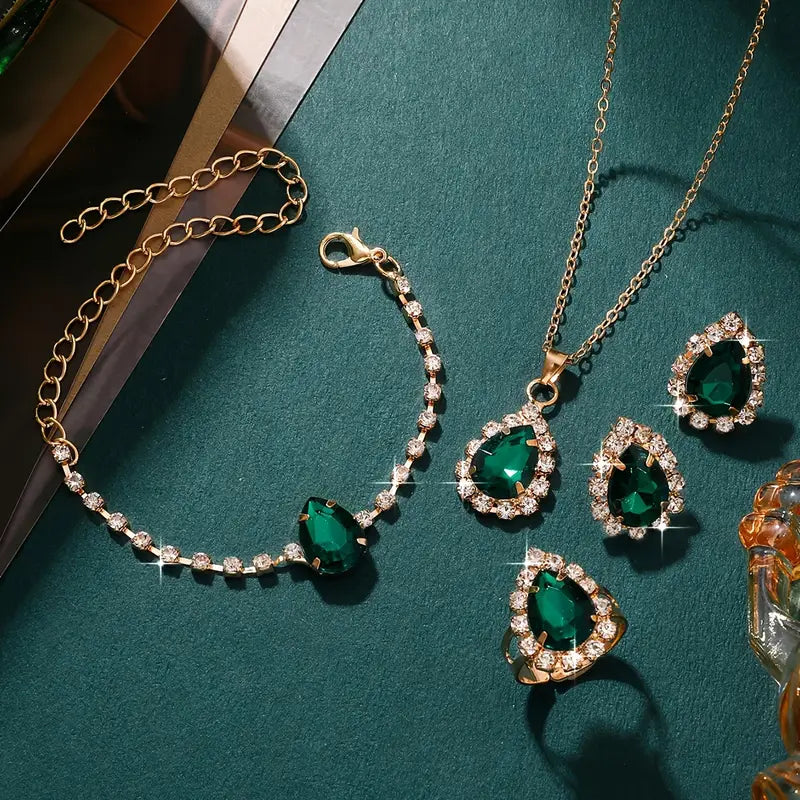 Conjunto de Joyería Dorado Elegante