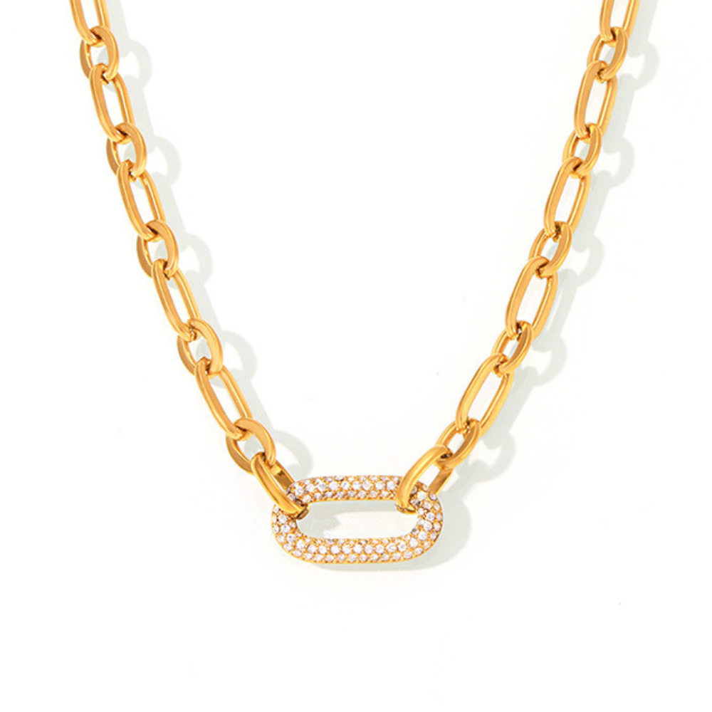 Conjunto Cadena Eslabones Dorado