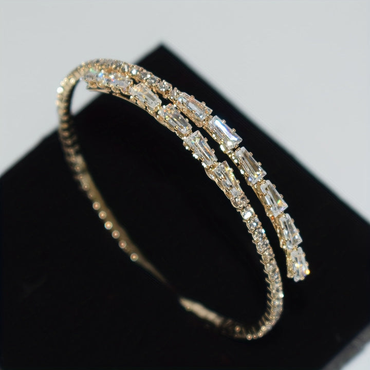 Pulsera Clásica Circonitas Oro Blanco