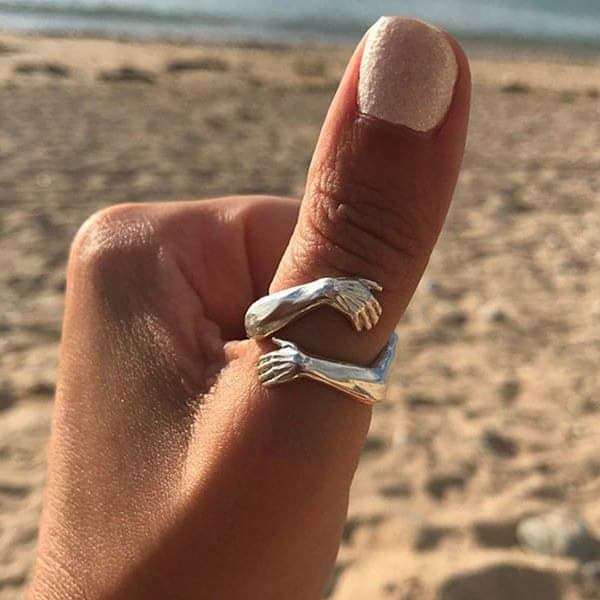 Anillo Abrazo Ajustable Plateado
