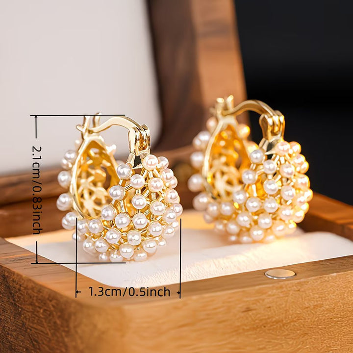 Pendientes de aro con perlas chunky