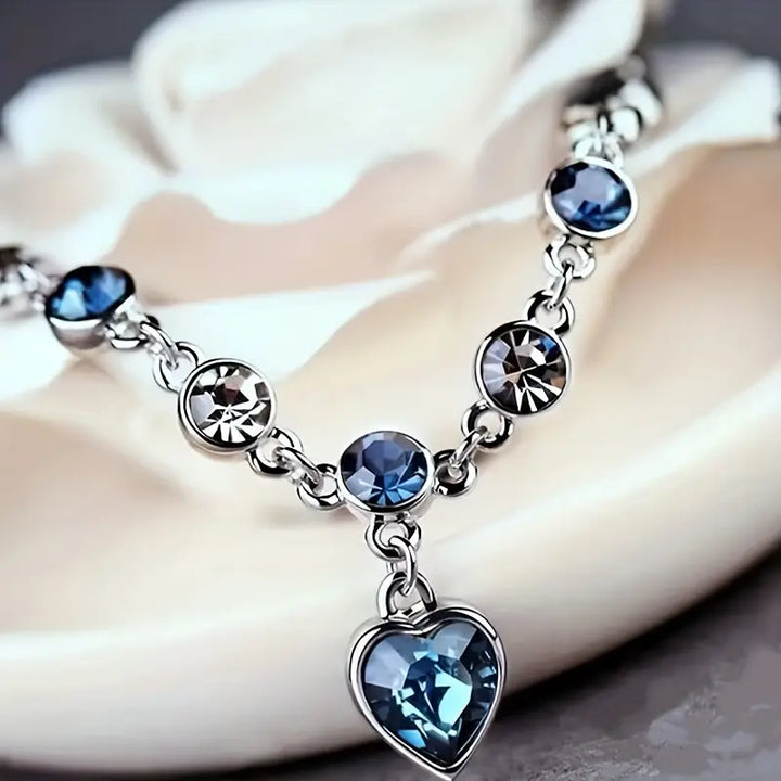 Pulsera Corazón Océano Oro Blanco