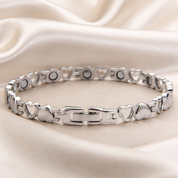 Pulsera Corazón Elegante Oro Blanco